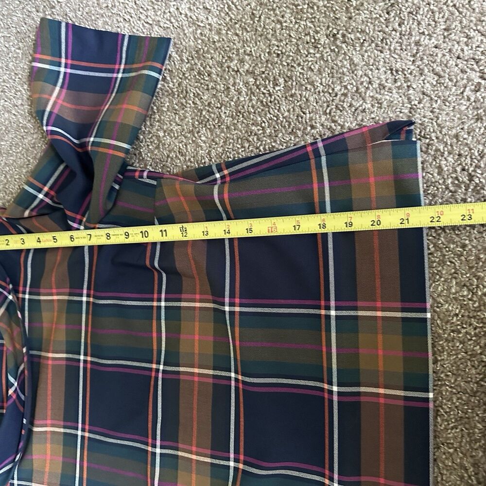 Trina Turk Kailee Plaid Roll Neck Boxy Top Size Large Women’s Classic Workwear - Picture 9 of 11